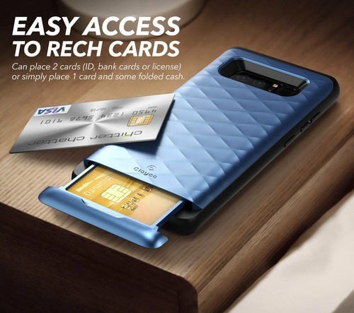 Original für Samsung Galaxy Note 8, Clayco Wallet Case mit Kartenfach Etui Hülle - Bild 5 von 22