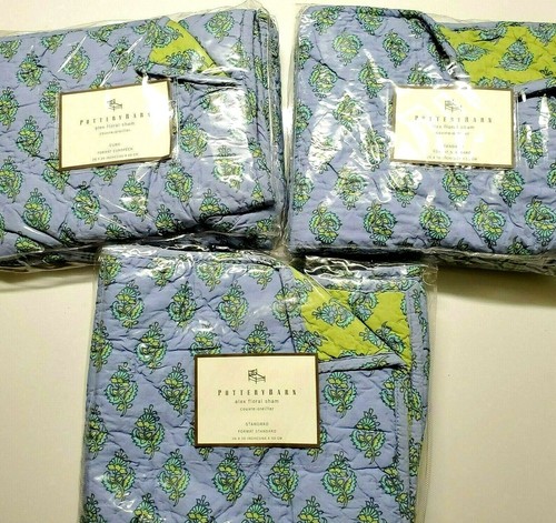 Pottery Barn Alex Floral Sham Reversible Quilt Europeen Standard - Picture 1 of 4