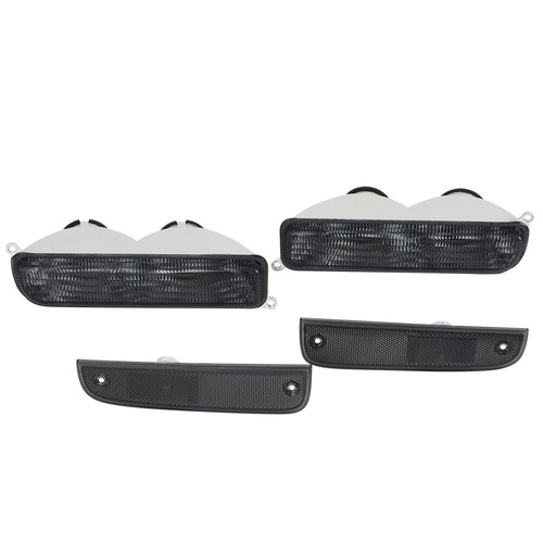 Corner Lights + Bumper Signal Lights For 1997-2001 Jeep Cherokee XJ Smoke/Chrome - Picture 5 of 9