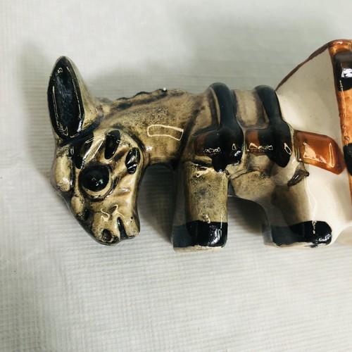Carro de porcelana de colección para tirar de burros jardinera hecha en Japón ocupado 4 en la década de 1940 leer - Imagen 6 de 11