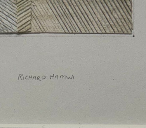 Dibujo de collage abstracto 1979 de Richard Hamwi ""Semblee"" - Albright College - Imagen 4 de 12