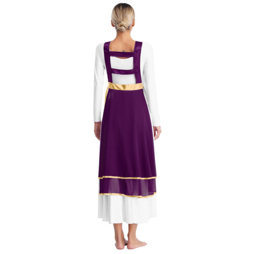 Womens Dress Liturgical Dancewear Tunic Dance Vest Lyrical Lace-up Costume - Picture 21 of 58