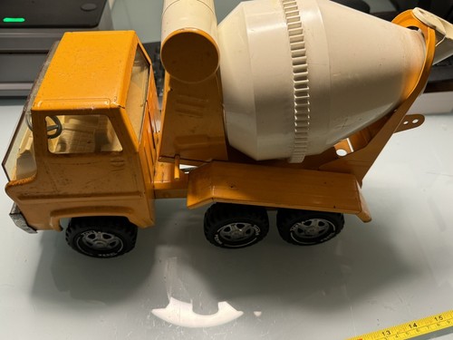 Vintage 1970's Tonka Cement Mixer Truck, Orange, Pressed Steel 12” Very Clean - Picture 4 of 5