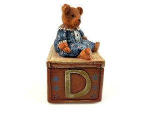 Vintage-1997-Lang-and-Wise-Teddy-Bear-Trinket-Box-By-Nita-Showers
