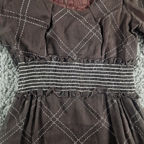 Richard Shops Dress Womens 8 Brown Vintage Check Long Tunic - Picture 4 of 10