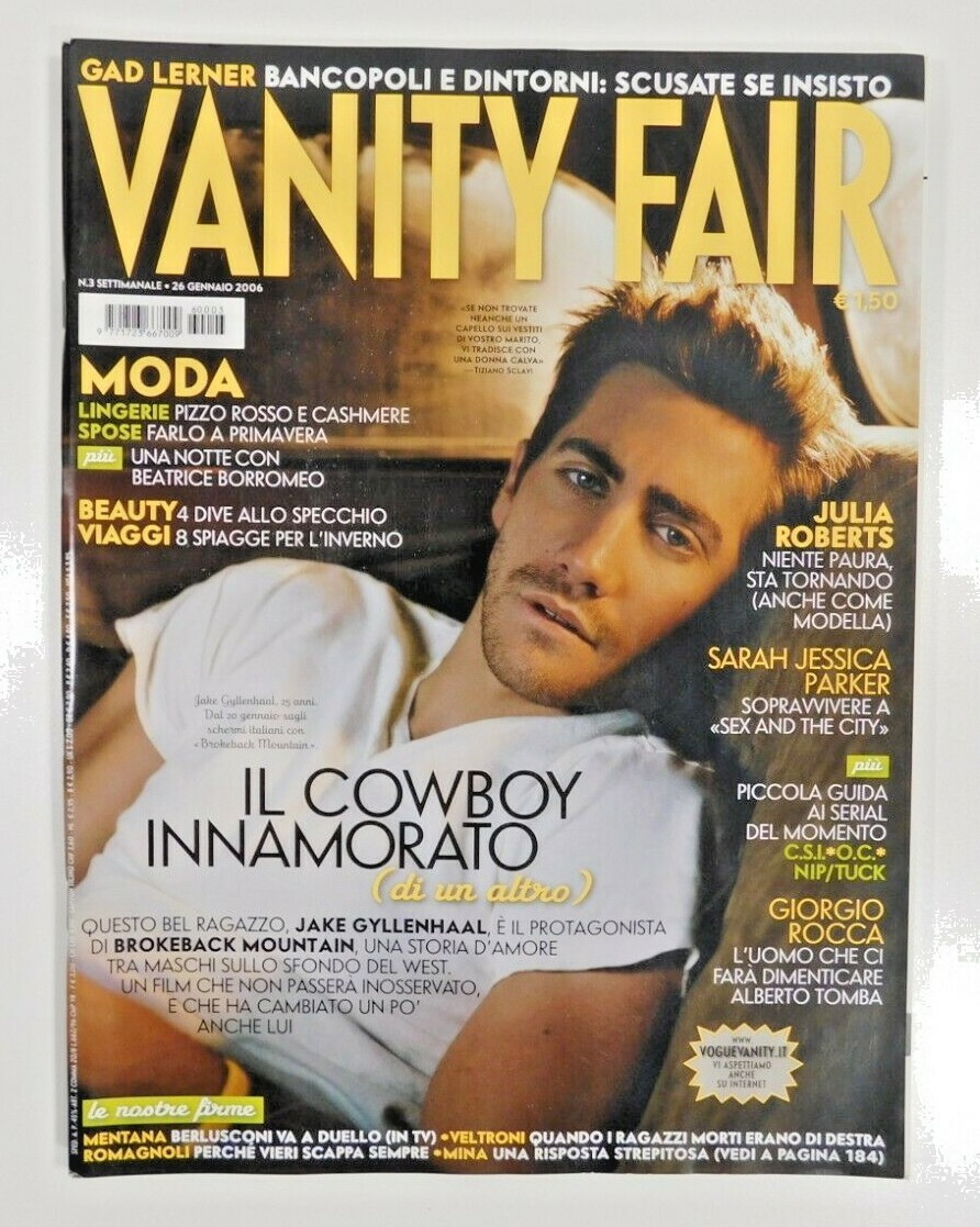Vanity Fair JAKE GYLLENHAAL on cover 2006 Italian Issue from