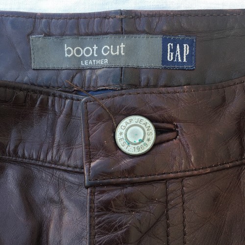 Gap Womens Boot Cut Leather Pants Size 4 Brown 28x29 - Picture 3 of 9