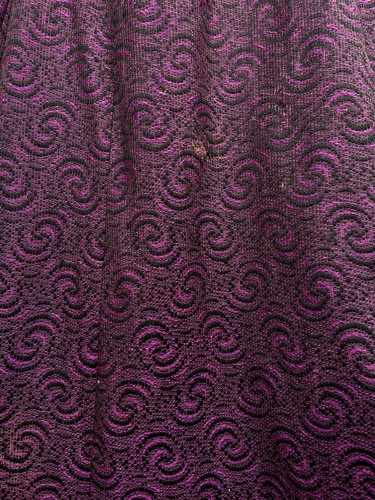 Antique Edwardian Victorian Purple Swirl Design Full Length Skirt Details AS IS - Picture 4 of 14