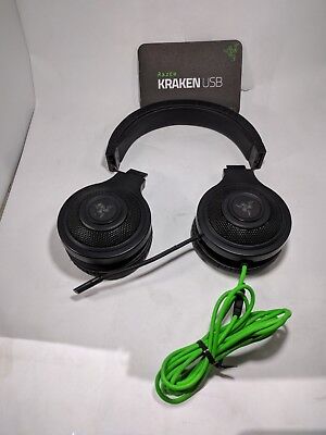 Razer Kraken Usb Black Noise Isolating Over Ear Gaming Headset W Mic For Parts Ebay