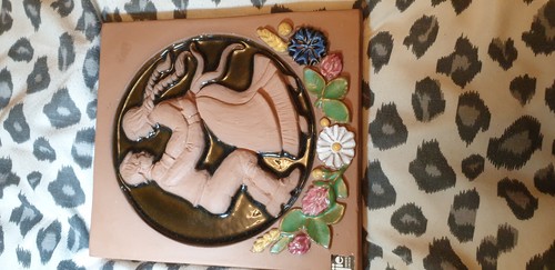 Vintage Sweden Jie Gantofta Solveig ceramic wall plaque hanging picture blomma - Picture 8 of 10