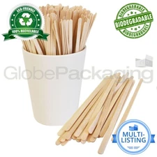 WOODEN DISPOSABLE STIRRERS 140MM ECO FRIENDLY NATURAL WOOD FOR TEA & COFFEE