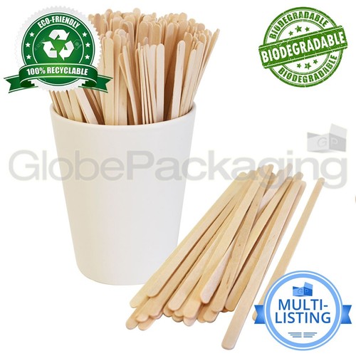 WOODEN DISPOSABLE STIRRERS 140MM ECO FRIENDLY NATURAL WOOD FOR TEA & COFFEE - 第 1/4 張圖片