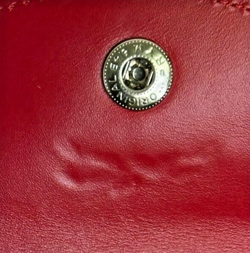 Longchamp le pliage Cuir Crossbody bag Shoulder bag Leather Red - Picture 11 of 13