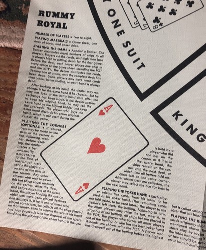 Whitman Royal Rummy Michigan Vintage 1937 No. 2944 Tabletop Game Mat Board - 第 3/11 張圖片