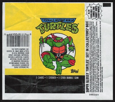 1989 Topps TMNT Teenage Mutant Ninja Turtles Opened Wax Pack Wrapper AA881