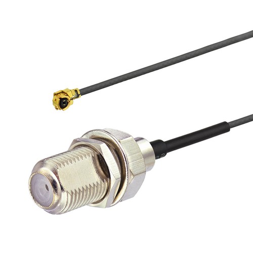 10x UFL/ u.fl to F female bulkhead pigtail 20cm cable 1.13mm 50ohm for Wireless - Zdjęcie 1 z 4