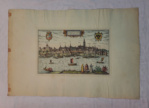 Nimega Paesi Bassi vista città fine 500 STAMPA Nijmegen Civitates Orbis Terrarum - Foto 8 di 18