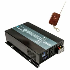 2500W Pure Sine Wave Inverter 12Vto120V DC to AC Power Car Solar Remote Control