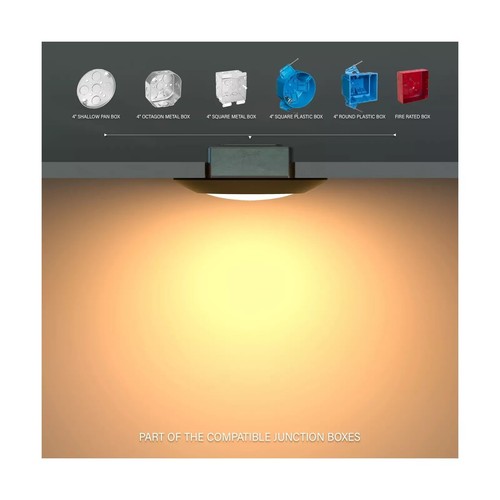 JULLISON 20Pk 6in Black 5CCT Field Selectable LED Low Profile Recessed Dimmable - Picture 8 of 9