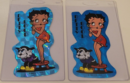 BETTY BOOP & Felix Cat 1985 Prisma AUTOMAT STICKER KARTEN DIE-CUTS 2 Sorten - Bild 1 von 3