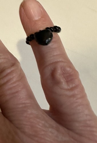 "DE COLECCIÓN ANILLO CAMPANA NEGRO CUENTAS ENCANTO HALLOWEEN JOYERÍA COLGAR EN COLLAR CORDÓN .25""" - Imagen 8 de 10