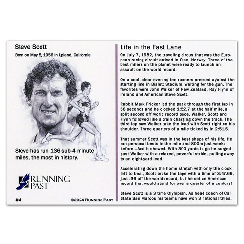 Steve Scott Autogrammkarte - US Mile Record - Running Past Signature Series - Bild 2 von 5