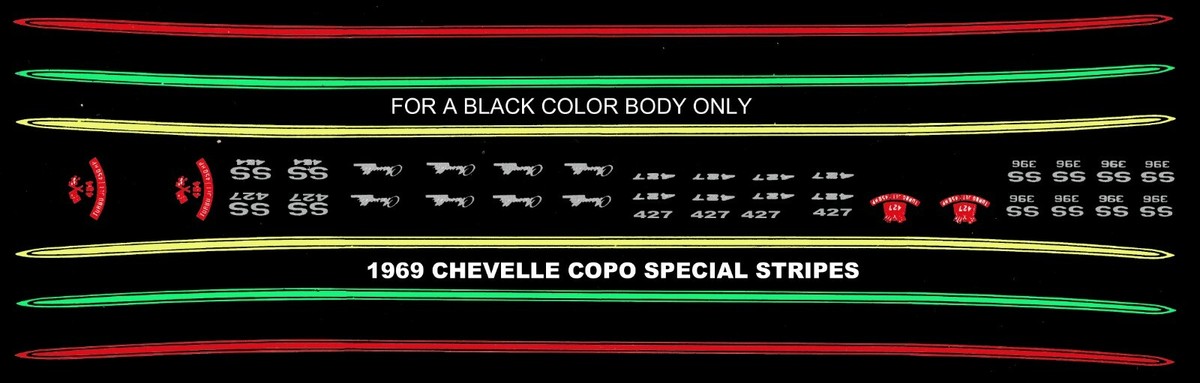 1969 Chevrolet Chevelle COPO Special Stripes WHITE 1/24th