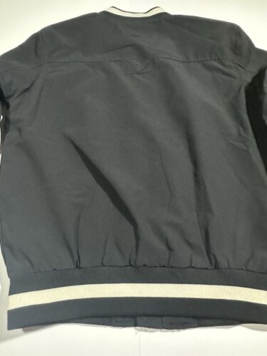 Men's Diesel Embroidered Logo Ribbed Collar Jacket, Black/Cream, Size Large - Picture 12 of 12