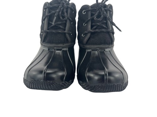 Skechers SN 44376 Pond-Lil Women's Black Lace Up Duck Ankle Rain Boots Size 8 - Picture 7 of 12
