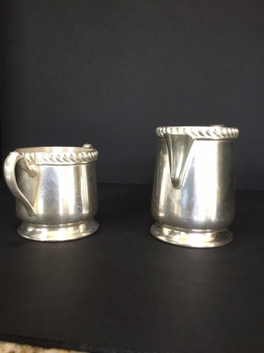 VINTAGE GRAND SILVER CO. NICKLE SILVER CREAMER AND SUGAR SET. - Picture 4 of 11