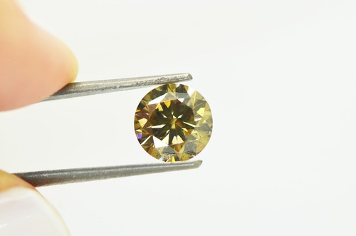 Runde Form Diamant ausgefallener Champagner lose VS2 verbessert zertifiziert echt 2,03 Karat - Bild 6 von 8