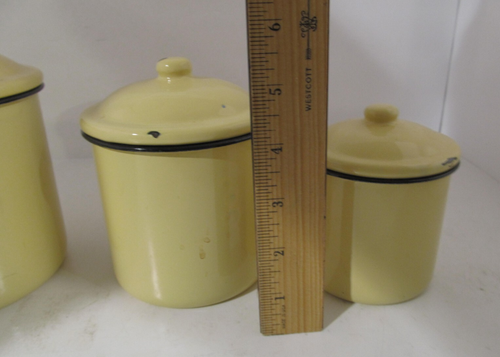 Juego de 3 botes de cocina esmaltados color crema café té y azúcar vintage - Imagen 7 de 9