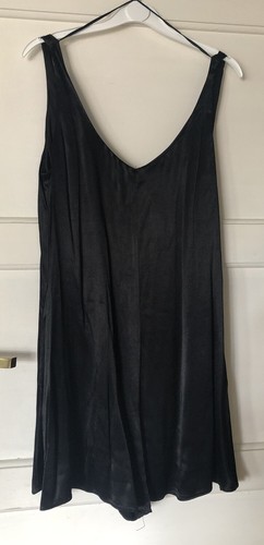 Zara Oversized Satin Silk Feel Lace Back Flowy Playsuit Dress Shorts 8 10 12 - Picture 10 of 12