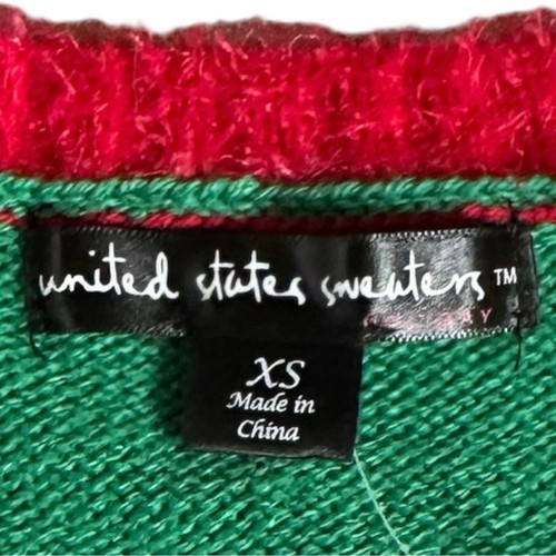 United States Sweaters Embroidered Pom Pom Santa Christmas Sweater Size XS NWT - Picture 8 of 10