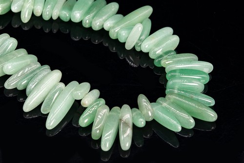12-24x3-5MM Parsley Bunch Aventurine Stick Pebble Chip AAA Natural Loose Beads - Picture 4 of 4
