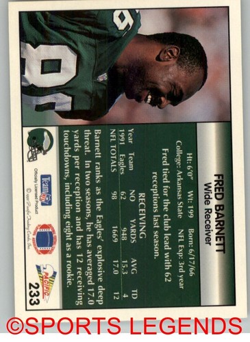 1992 Pacific NFL #201-300 - Picture 68 of 202