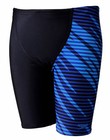 Speedo Allover V Cut Panel Boys Jammer Black/Chroma Blue Swim Shorts