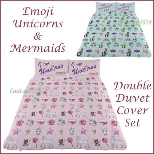 Unicorns & Mermaids Reversible Double Duvet Cover Set NEW - Picture 7 of 24