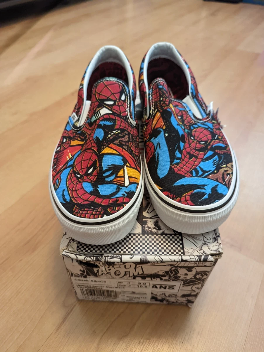 Vans x Marvel Spider Man Classic Slip On Comic Print RARE Authentic NEW