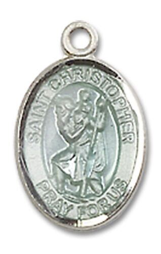 Sterling Silver Saint Christopher Medal Pendant Necklace 18" Chain GiftBox - Picture 2 of 3