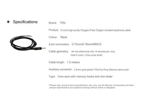 TRN A3 6 Core High Purity Copper Cable Original Headphone Cable - Picture 12 of 12