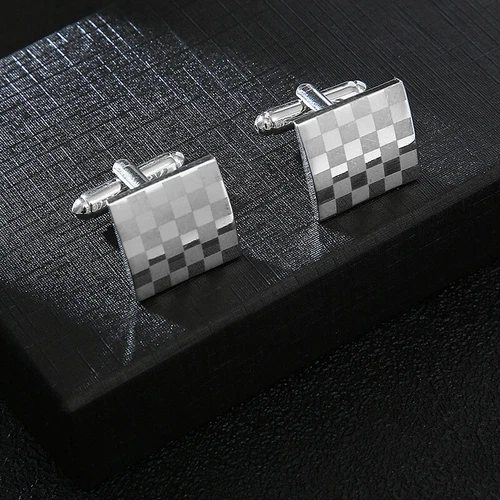 MEN'S SILVER CUFFLINKS STAINLESS STEEL MENS WEDDING CUFF LINKS PRESENTS - Picture 8 of 13