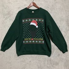 Home Alone Post Malone Ugly Christmas Sweater Green Men's Large Gildan