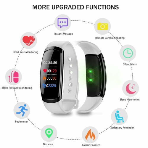 Fitness Band Tracker Smart watch Wristband Heart Rate/Blood Pressure/Sleep Monit - Picture 2 of 11