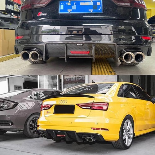Fit Audi A3 8V Sline S3 Sedan 2017-2020 Real Carbon Fiber Rear Diffuser Spoiler - Picture 3 of 13