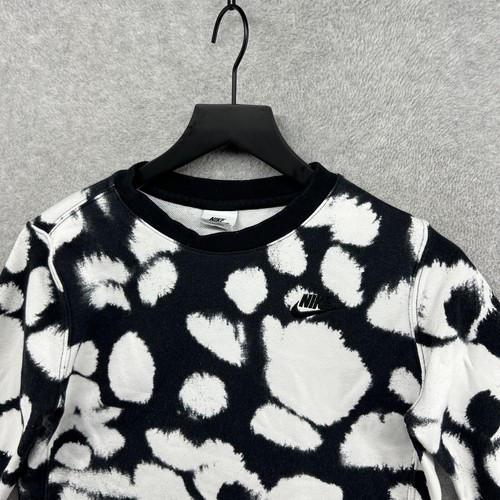 Nike Sweatshirt Boys Size Large Black Cowprint Splatter Long Sleeve Y2K VTG - Picture 4 of 11