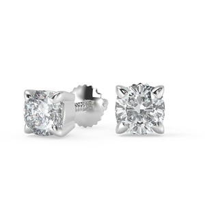 0 2 Ct Cushion Cut Basket Stud Diamond Earrings Vvs2 F Screw Back