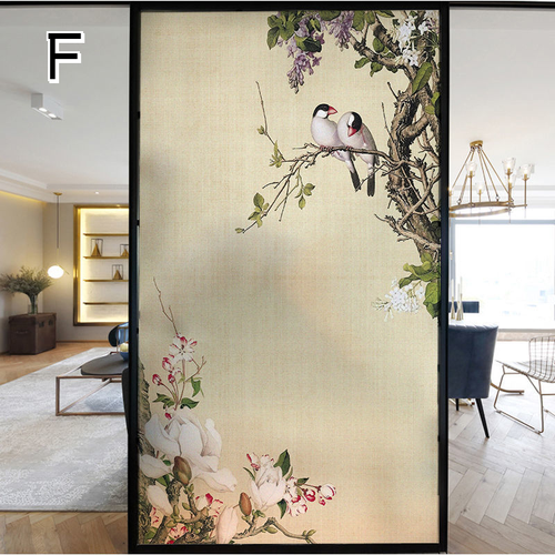 Pegatinas de vidrio estático Chinoiserie opacas esmeriladas películas decorativas para ventanas de hogar - Imagen 11 de 18