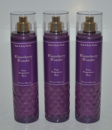 3 NEW BATH & BODY WORKS WINTERBERRY WONDER FINE FRAGRANCE MIST SPRAY SPLASH 8 OZ - Picture 1 of 5
