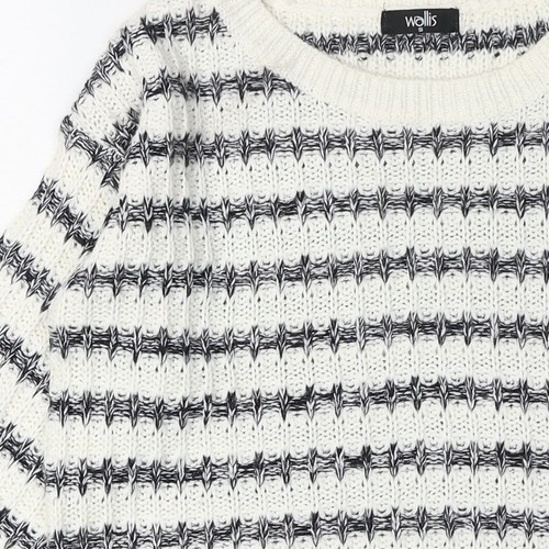 Wallis Women's Ivory Striped Pullover Jumper S - Picture 9 of 12